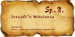 Sztoján Nikoletta névjegykártya