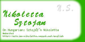 nikoletta sztojan business card